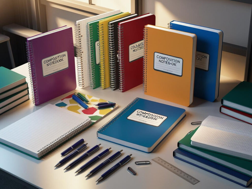 Wide and college ruled notebooks for students