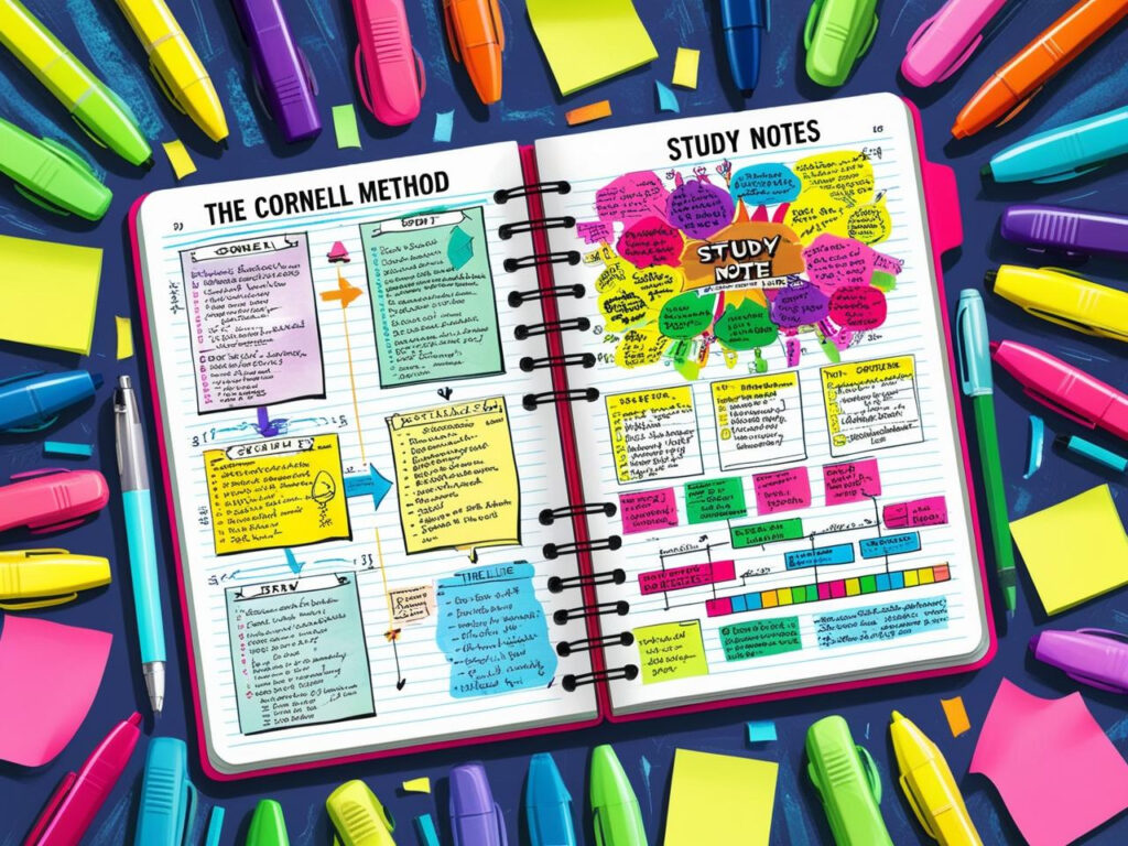 Organized composition notebook with effective study layouts