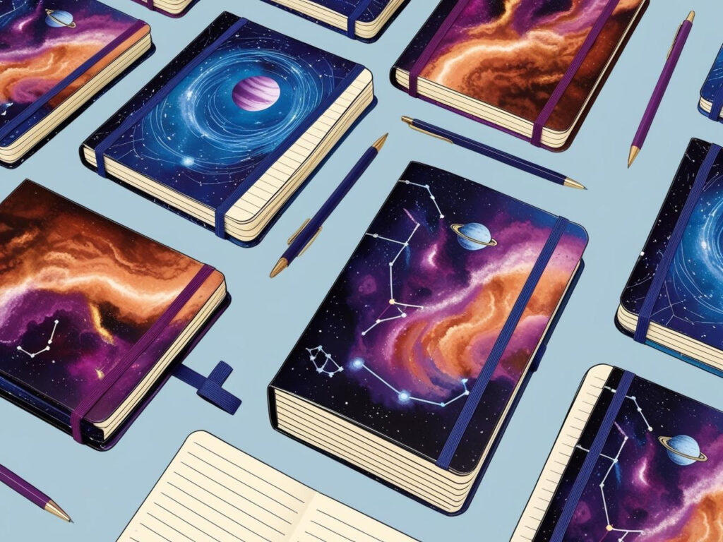 Beautiful galaxy-themed composition notebook for students and writers.