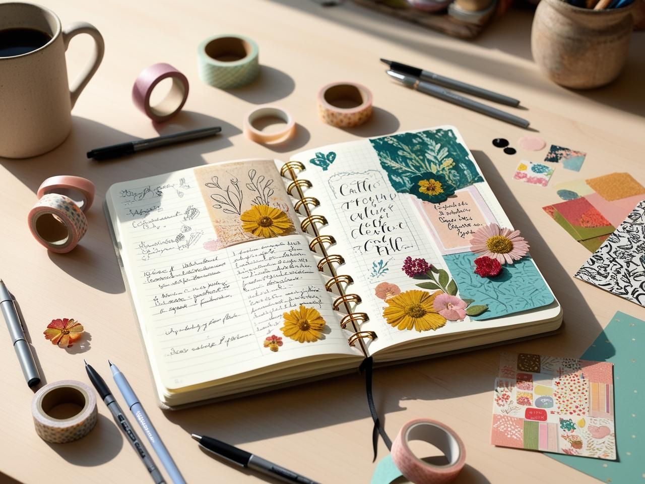 A composition notebook transformed into a sketchbook, filled with creative doodles and artistic designs